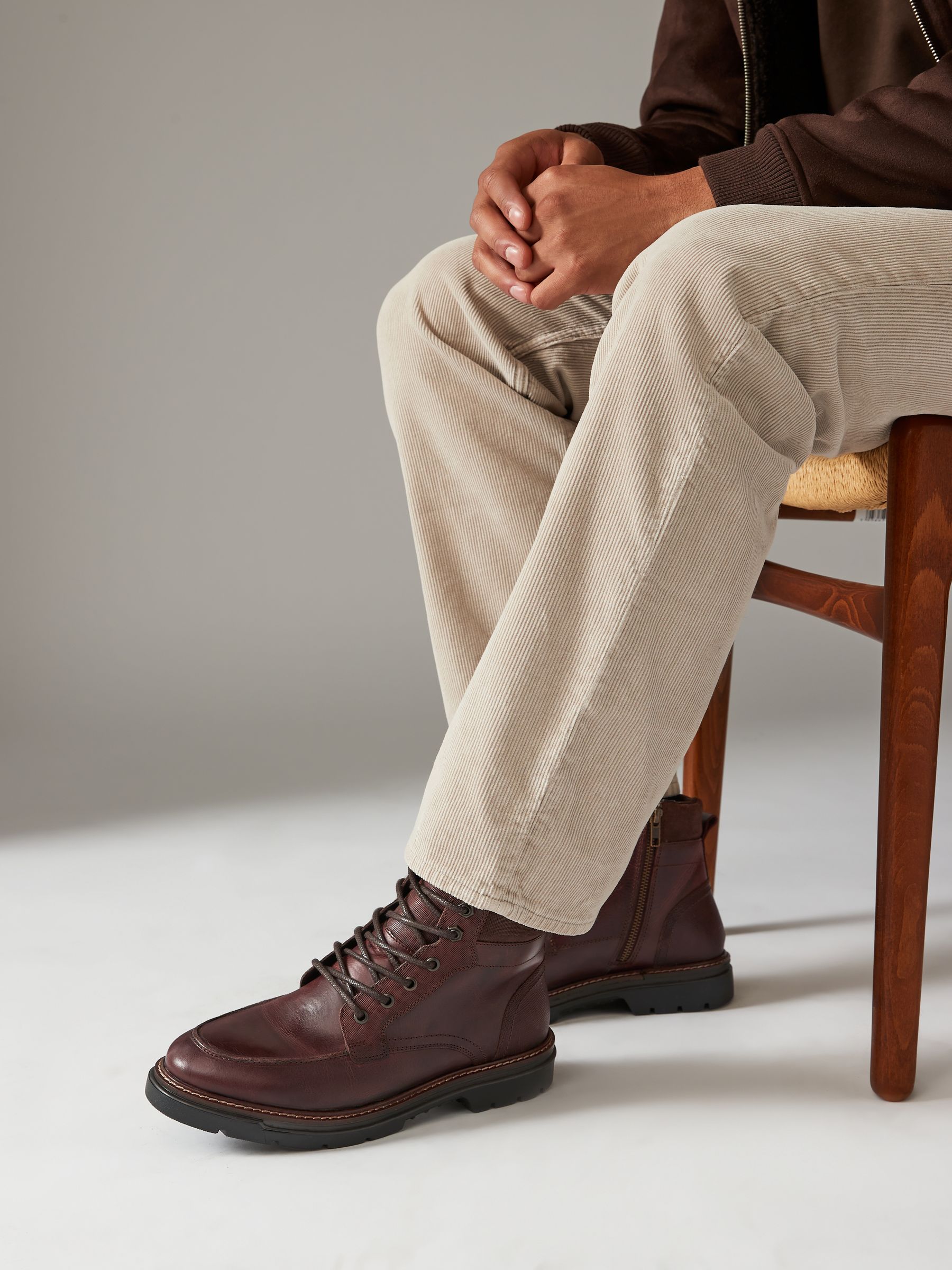 【PORTERNA】Comfy leather boots Buy Brown Leather Apron Toe Zip Up Boots from Next USA