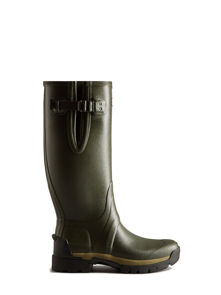 Hunter Mens Green Balmoral Tall Side Adjustable Neoprene Lined Techsole Wellies - Image 1 of 4