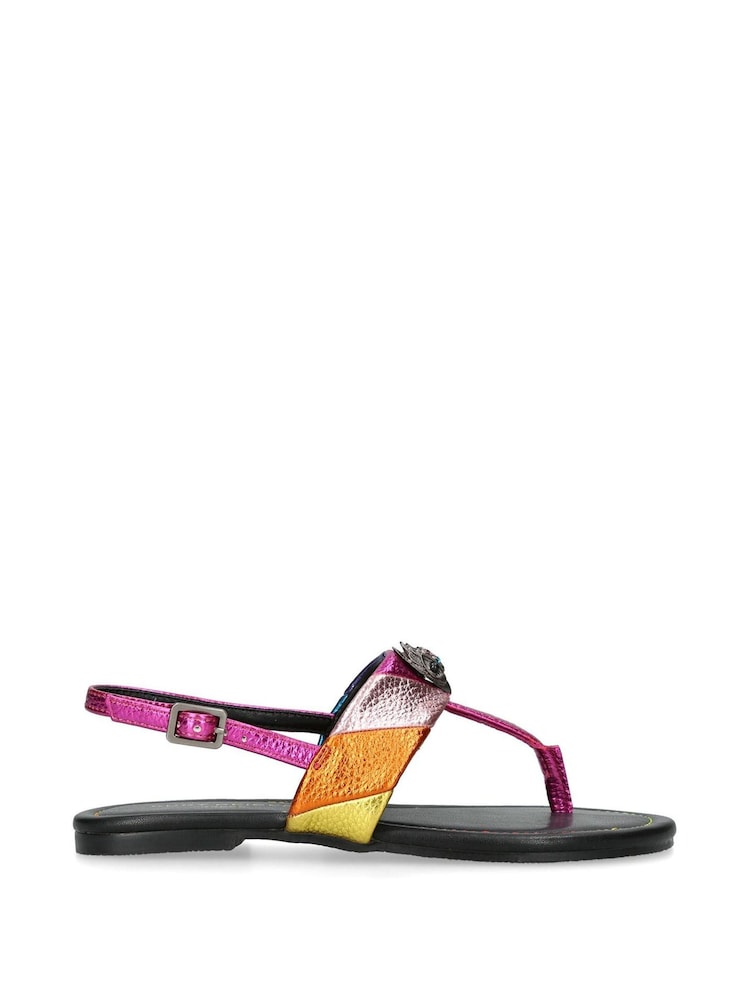 Kurt Geiger London Pink Junior Mini Kensington T Sandals - Image 1 of 4