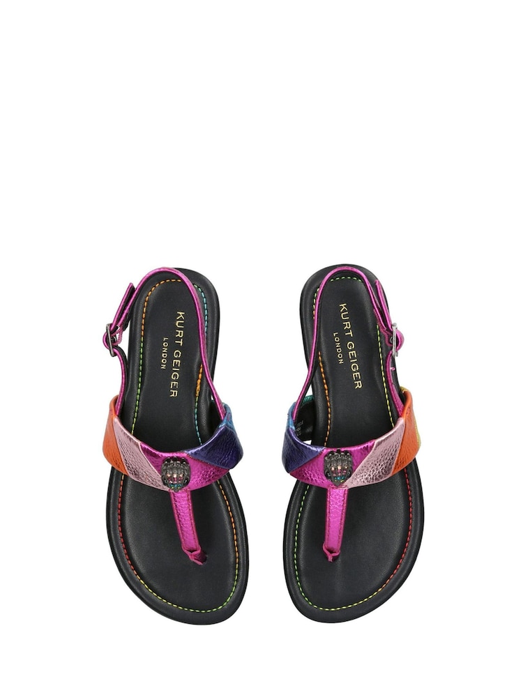 Kurt Geiger London Pink Junior Mini Kensington T Sandals - Image 2 of 4