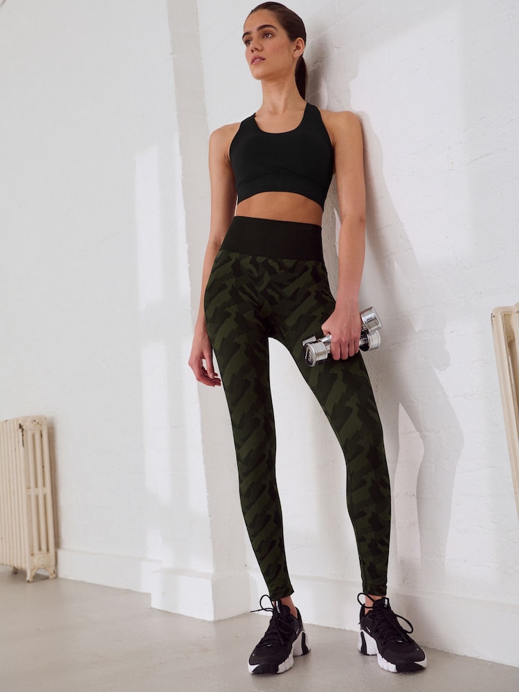 Green Camouflage Scrunch Seamless Leggings - Image 2 of 8