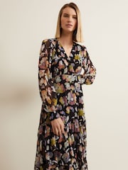 Phase Eight Black Petite Sandra Floral Maxi Dress - Image 3 of 7