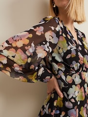 Phase Eight Black Petite Sandra Floral Maxi Dress - Image 4 of 7