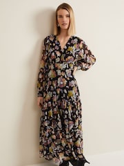Phase Eight Black Petite Sandra Floral Maxi Dress - Image 5 of 7