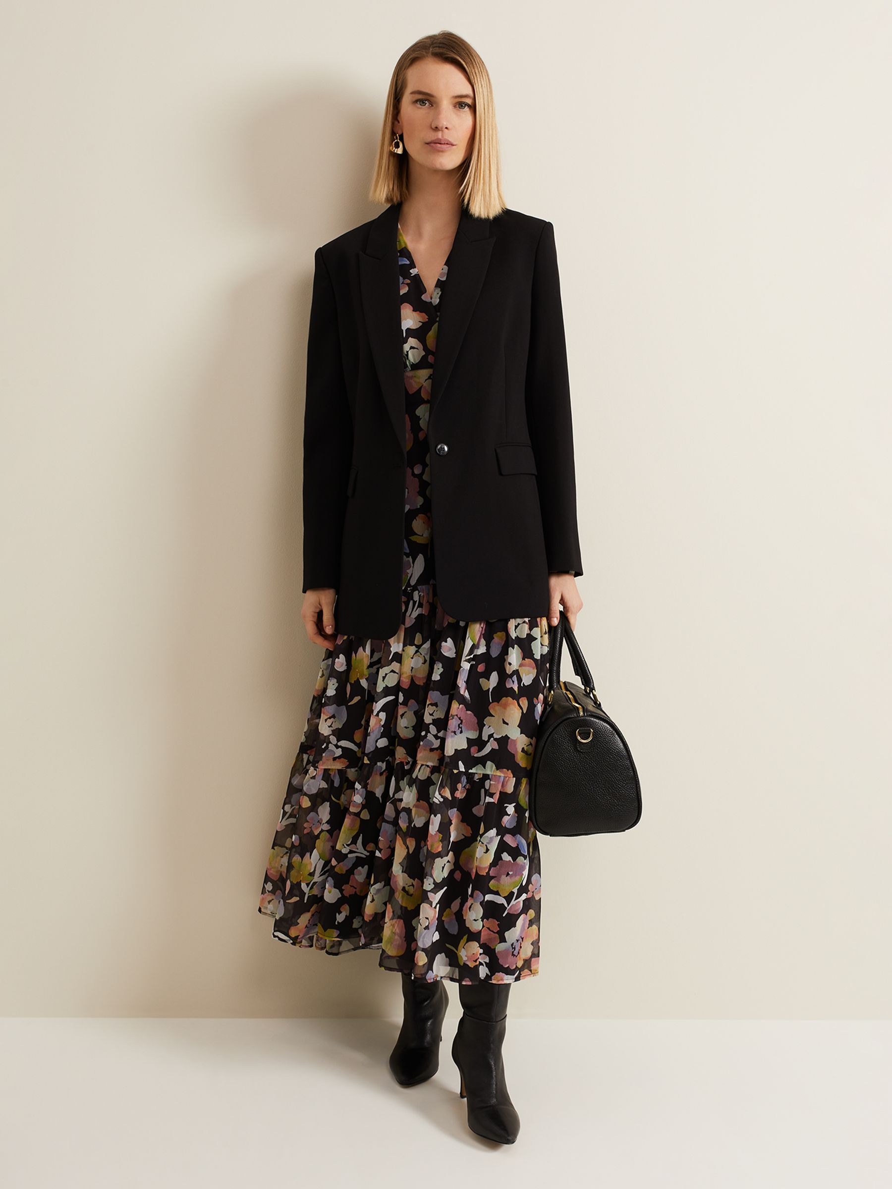 【関税込】PhaseEight ドレス☆Black Petite Sandra Printed Dre F62947s.jpg
