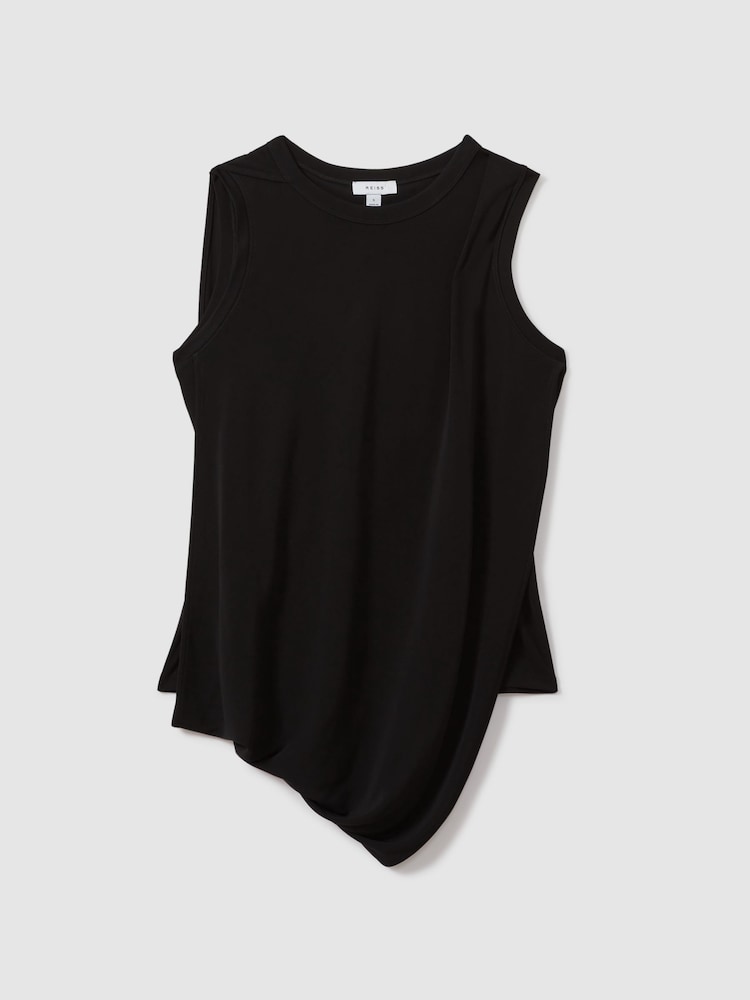Reiss Black Elva Draped Layered Top - Image 2 of 5