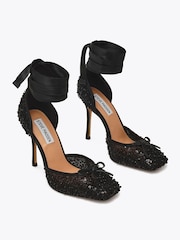 Steve Madden Black Larina Sequin Sandals - Image 2 of 4