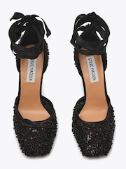 Steve Madden Black Larina Sequin Sandals - Image 4 of 4