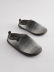 Grey Checked Mule Slippers - Image 1 of 6