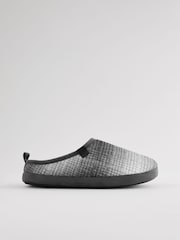 Grey Checked Mule Slippers - Image 2 of 6