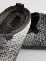 Grey Checked Mule Slippers - Image 3 of 6