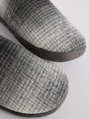 Grey Checked Mule Slippers - Image 5 of 6