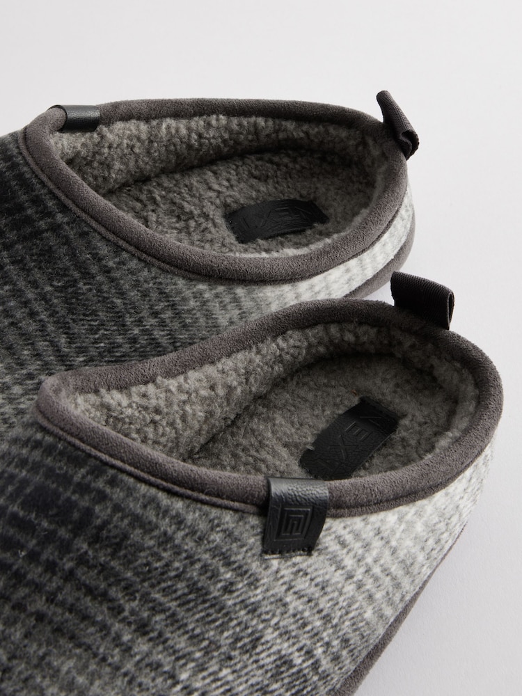 Grey Checked Mule Slippers - Image 6 of 6
