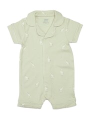 Mamas & Papas Ditsy Floral Collar White Pyjamas Romper - Image 1 of 2