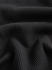 Czarny prążkowany - Textured Long Sleeve Grandad T-Shirt - Image 7 of 7