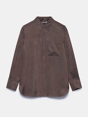 Mint Velvet Brown Oversized Pocket Shirt - Image 3 of 4