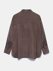 Mint Velvet Brown Oversized Pocket Shirt - Image 4 of 4