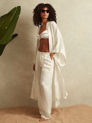 Reiss Cream/Brown Johanna Striped Removable Strap Bikini Top - Image 3 of 6