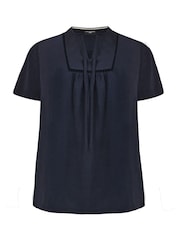 Live Unlimited Navy Blue Curve Cotton Slub Bib Tunic - Image 7 of 7
