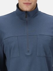 Regatta Blue Ferdo Quarter Zip 100% Cotton Fleece - Image 4 of 9