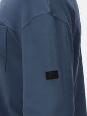 Regatta Blue Ferdo Quarter Zip 100% Cotton Fleece - Image 5 of 9