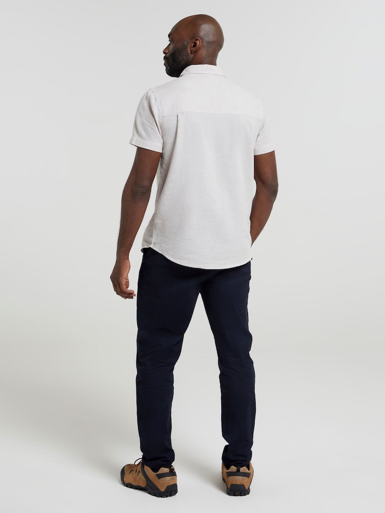 Mountain Warehouse Cream Lowe Mens Cotton-Linen Shirt - Image 3 of 4