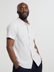 Mountain Warehouse Cream Lowe Mens Cotton-Linen Shirt - Image 4 of 4