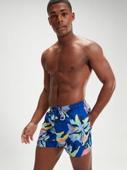 Темно-синий - Мужские пляжные шорты с цифровым принтом Speedo 14 дюймов - Изображение 4 из 6