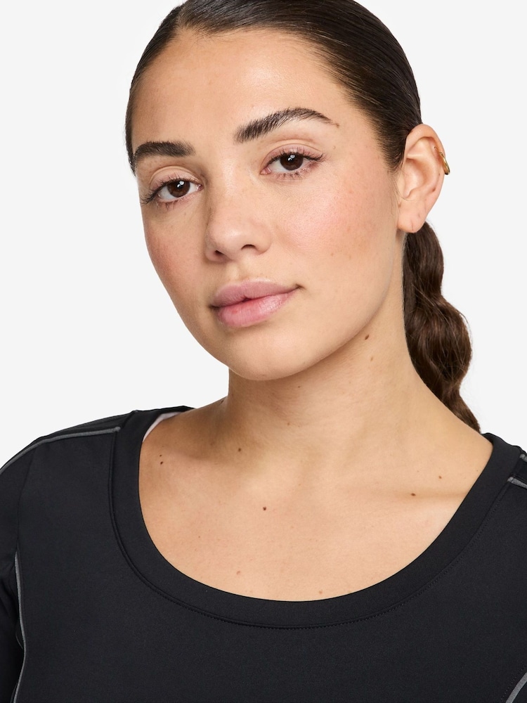 Nike Black One Fitted Long Sleeve Top - Image 3 of 3