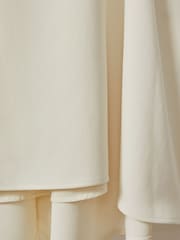 Reiss Ivory Shauna High-Neck Drape Back Mini Dress - Image 6 of 6