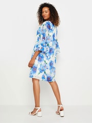 M&Co White Floral Print Flute Sleeve Shift Dress - Image 5 of 6