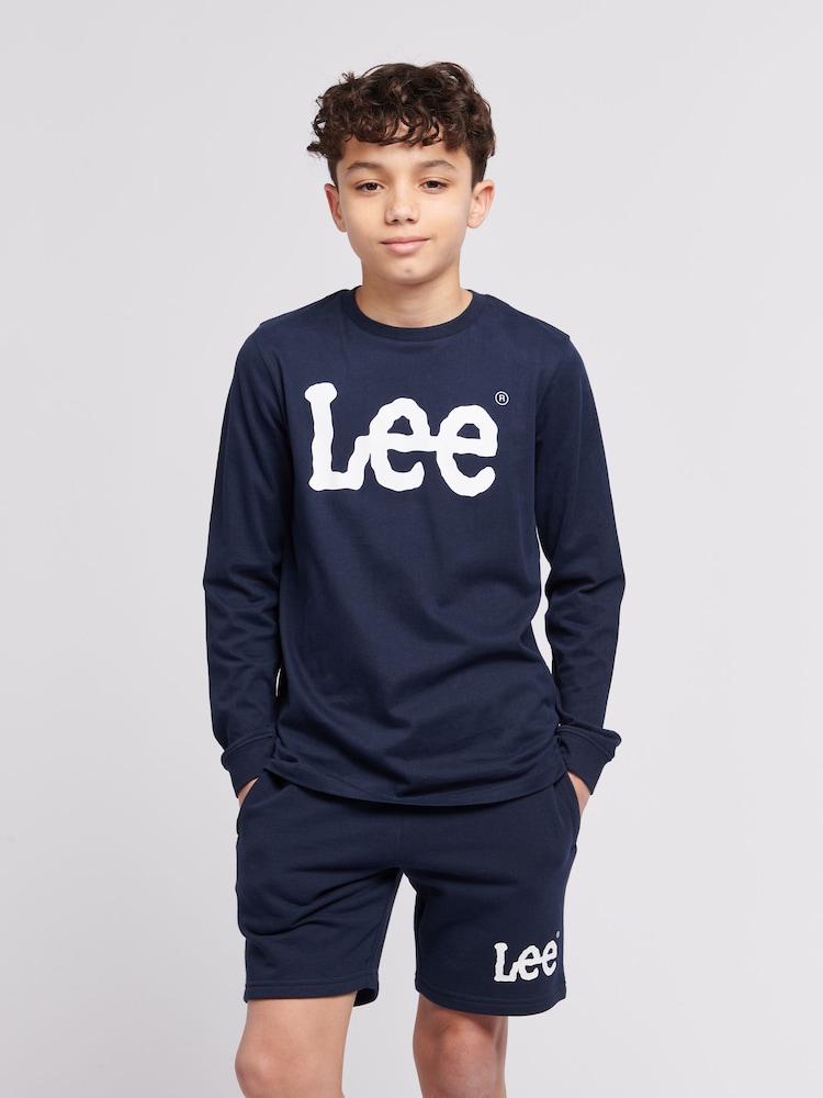 Lee Blue Boys 100% Cotton Wobbly Graphic Long Sleeve T-Shirt - Image 1 of 5