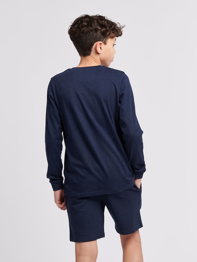 Lee Blue Boys 100% Cotton Wobbly Graphic Long Sleeve T-Shirt - Image 2 of 5