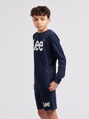 Lee Blue Boys 100% Cotton Wobbly Graphic Long Sleeve T-Shirt - Image 3 of 5
