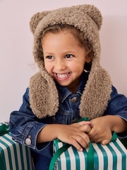 Rjava - Bear kapa z zaščito za ušesa klobuki in kape; pokrivala (3-13yrs) - Slika 1 iz 3