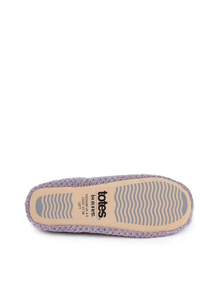 Totes Grey Isotoner Popcorn Slippers - Image 4 of 5