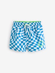 Blue Checkerboard Printed Swim Shorts (3mths-7yrs) - Image 1 of 3