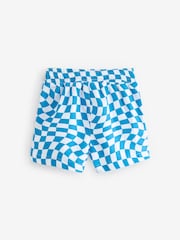 Blue Checkerboard Printed Swim Shorts (3mths-7yrs) - Image 2 of 3