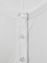 Reiss White Olive Cotton Henley Top - Image 6 of 6