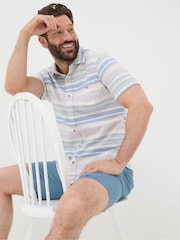 FatFace Purple Short Sleeve Trescott Stripe Shirt - Image 3 of 6