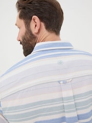 FatFace Purple Short Sleeve Trescott Stripe Shirt - Image 5 of 6