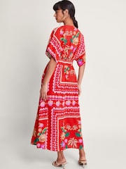Monsoon Red Sandie Print Dress - Image 2 of 5