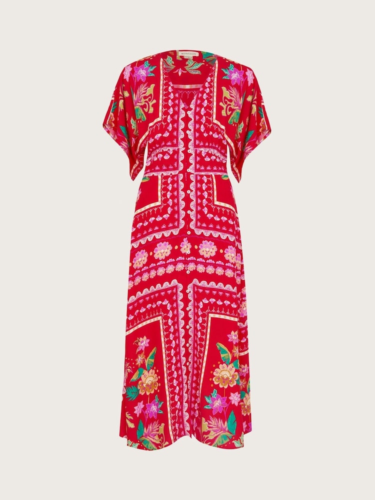 Monsoon Red Sandie Print Dress - Image 5 of 5