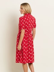 Brakeburn Red 100% Cotton Marnie Shirt Dress - Image 2 of 4