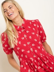 Brakeburn Red 100% Cotton Marnie Shirt Dress - Image 3 of 4