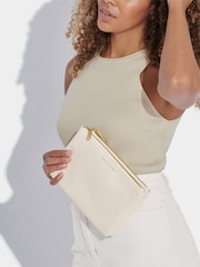 Katie Loxton White Duo Zip Clutch Bag - Image 1 of 4