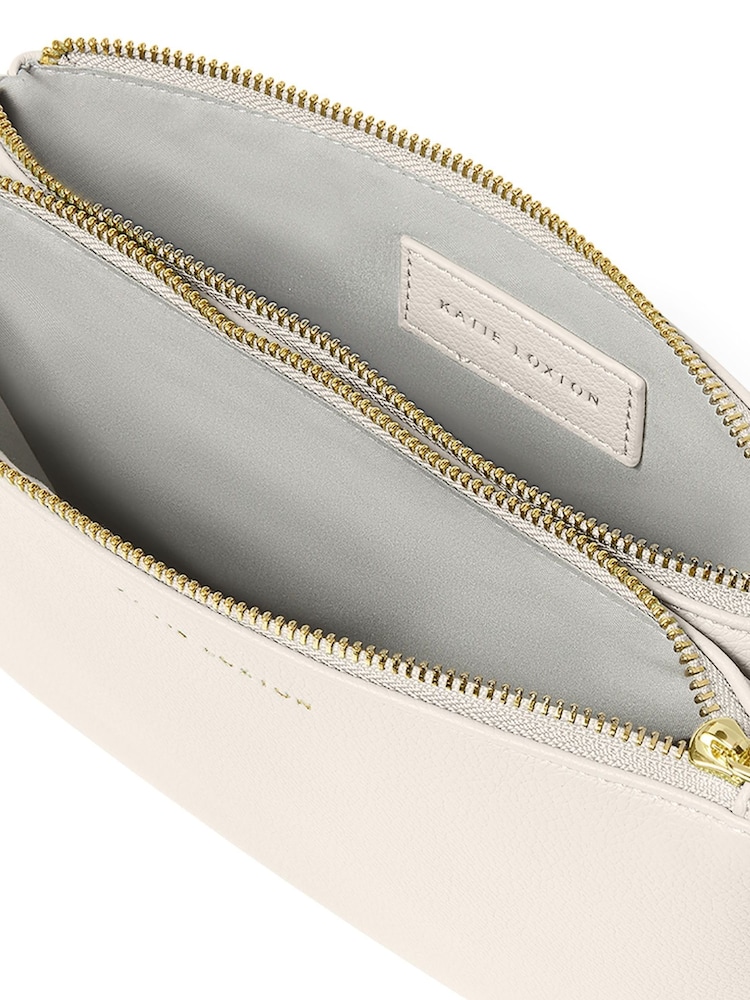 Katie Loxton White Duo Zip Clutch Bag - Image 3 of 4