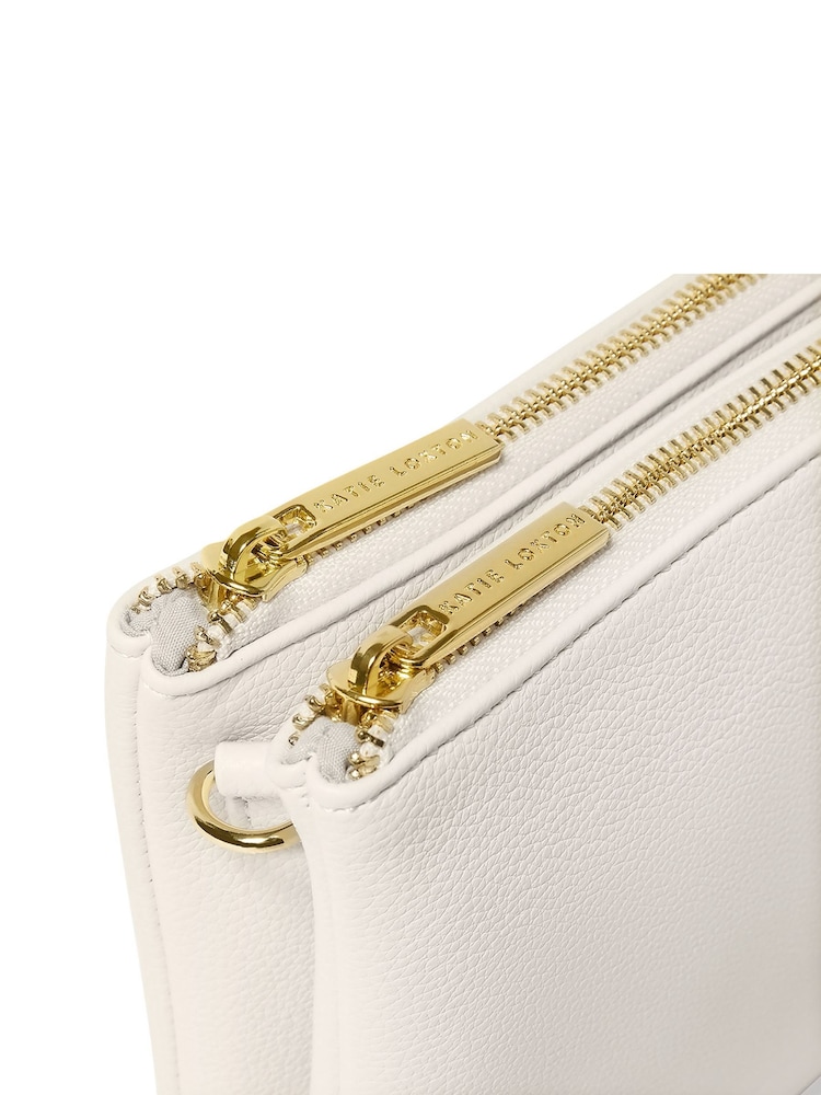 Katie Loxton White Duo Zip Clutch Bag - Image 4 of 4