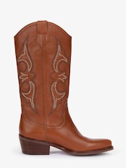 Penelope Chilvers Silvestre Stud Cowboy Brown Boots - Image 2 of 8