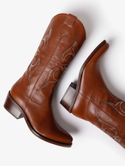 Penelope Chilvers Silvestre Stud Cowboy Brown Boots - Image 3 of 8